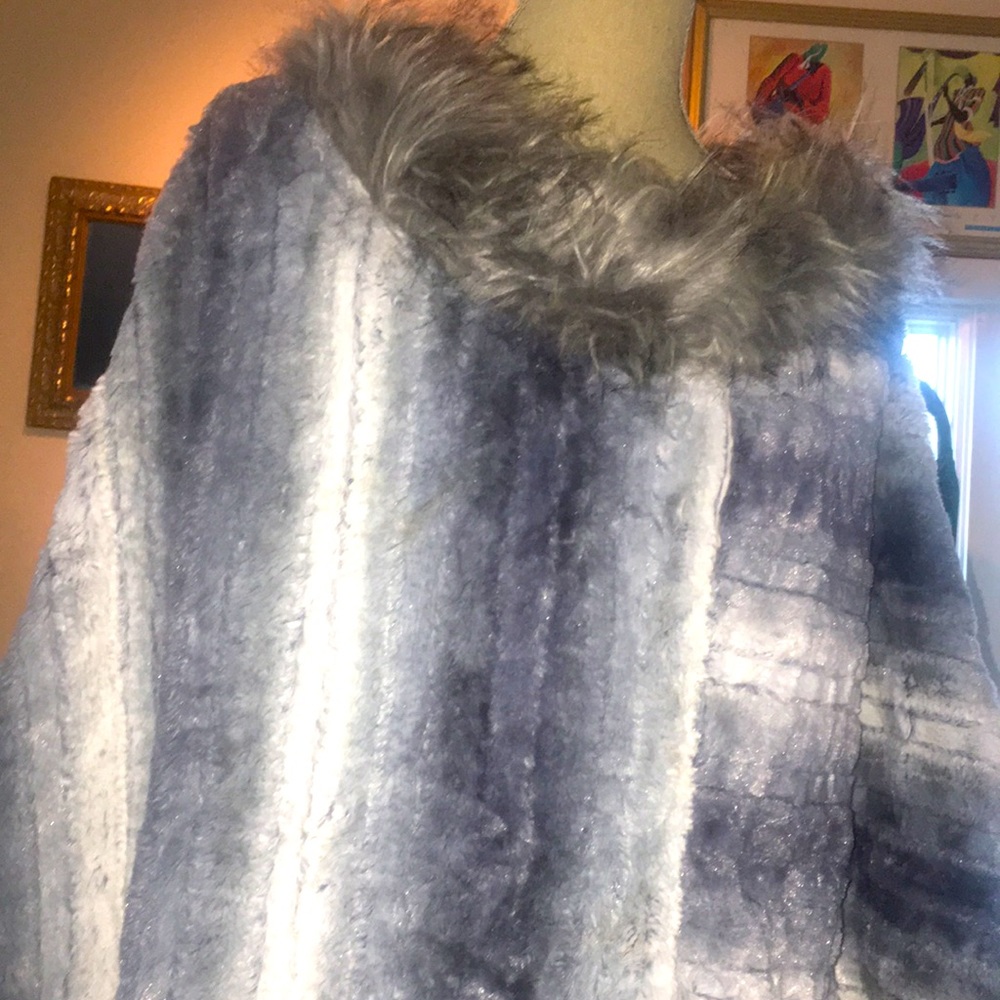 Faux Fur Poncho Shawl